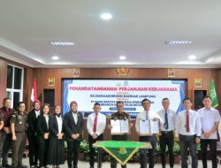 Kajari Bandar Lampung Tandatangani Kerjasama Bidang Datun dengan PT BRI Tbk Branch Office Teluk Betung