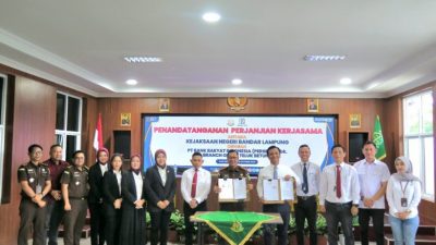 Kajari Bandar Lampung Tandatangani Kerjasama Bidang Datun dengan PT BRI Tbk Branch Office Teluk Betung