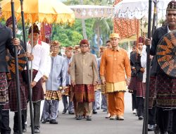 Bupati Pringsewu Hadiri Penganugerahan Gelar Adat Lampung untuk Pj. Gubernur Lampung